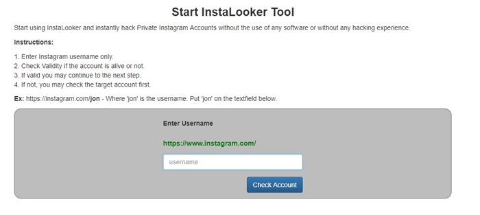 start instalooker tool