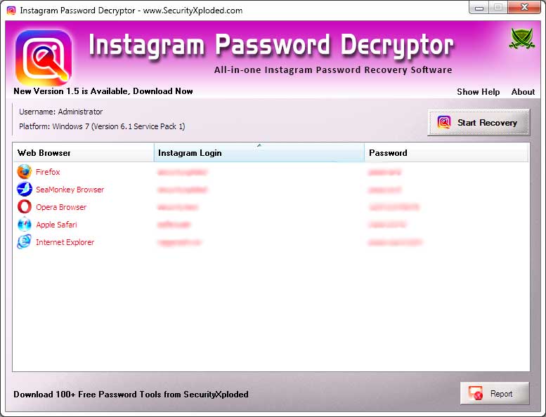 Use Decryptor para hackear senha de Instagram?